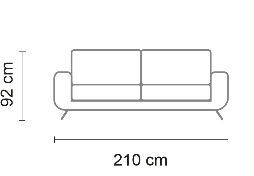 misure frontali divano isabella