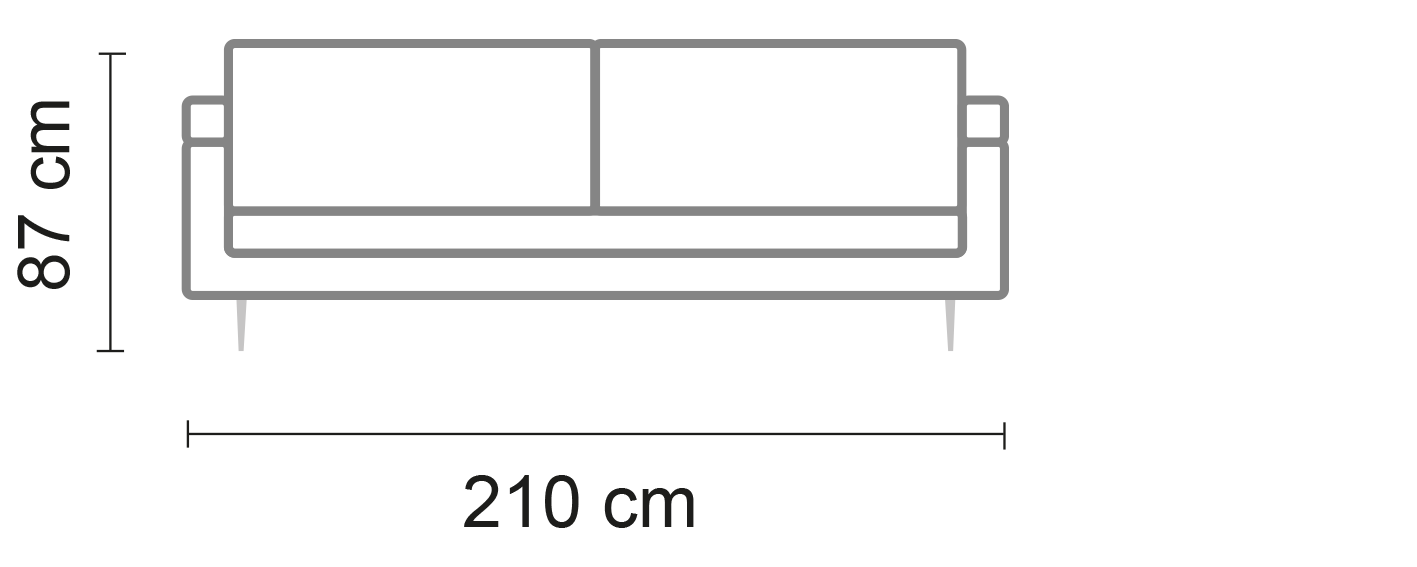 misura fronte divano alf