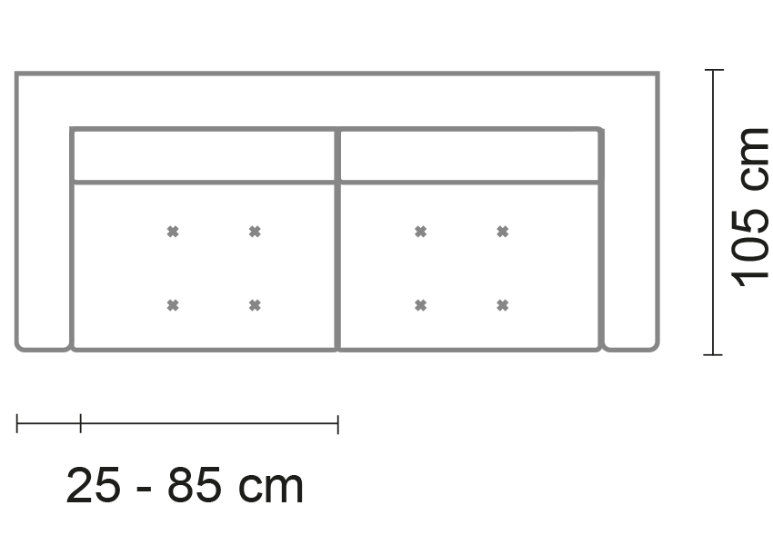 misure divano emma dall'alto